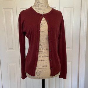NY & Co. Wine Button-Up Cardigan